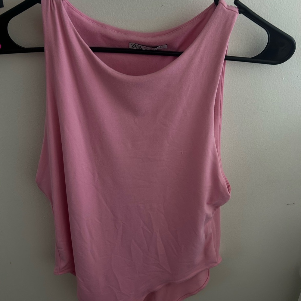 Zara Pink Sleeveless Women's Tank Top Bodysuit - size Large